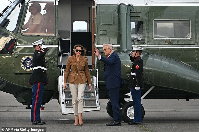 El helicóptero de Donald Trump se ve obligado a hacer un aterrizaje de emergencia con el presidente de los Estados Unidos y Melania a bordo