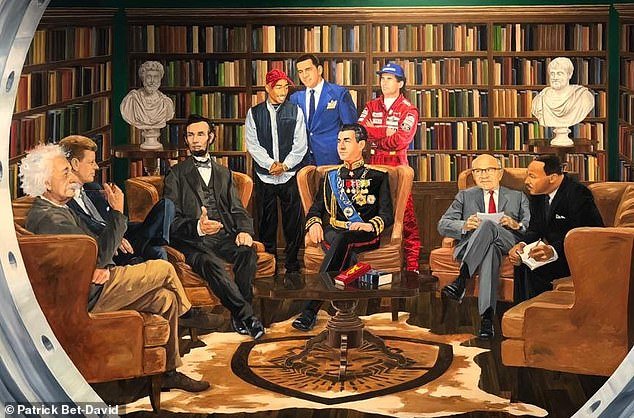 Se burlan sin piedad del podcaster millonario por mostrar un cuadro de sala de estar junto a Einstein y Lincoln