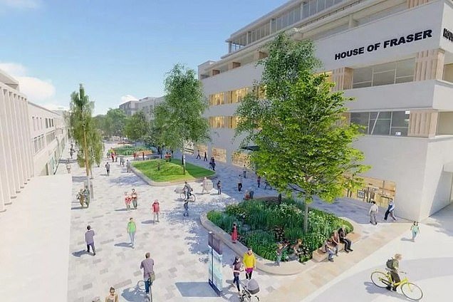 Los compradores están enojados después de que el ayuntamiento gastara casi 40 millones de libras esterlinas en una remodelación “desastrosa” del centro de la ciudad… incluido un “arroyo” sin agua.