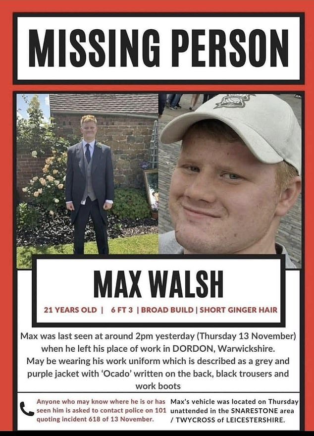 Hallan cuerpo en búsqueda de trabajador desaparecido de Ocado, de 21 años, que desapareció después de salir del trabajo mientras arrestan a un hombre de 66 años