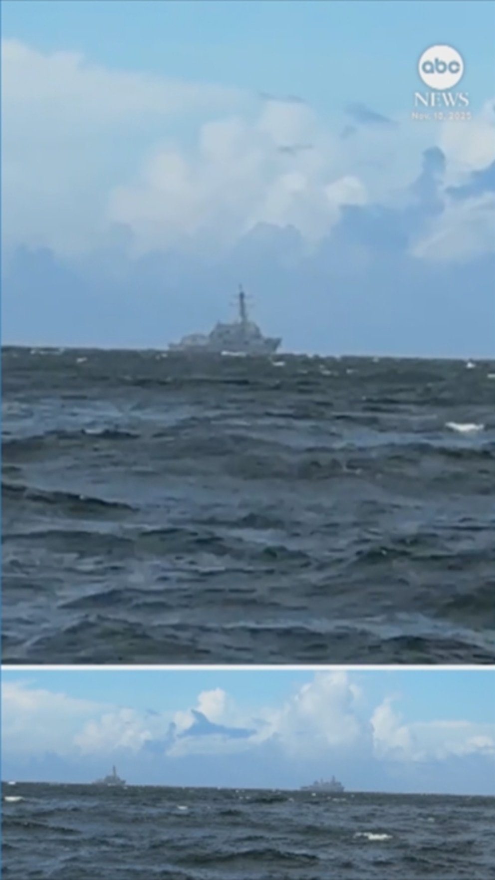 Video: Buques de guerra estadounidenses avistados frente a las costas de Venezuela mientras el ejército realizaba ejercicios conjuntos