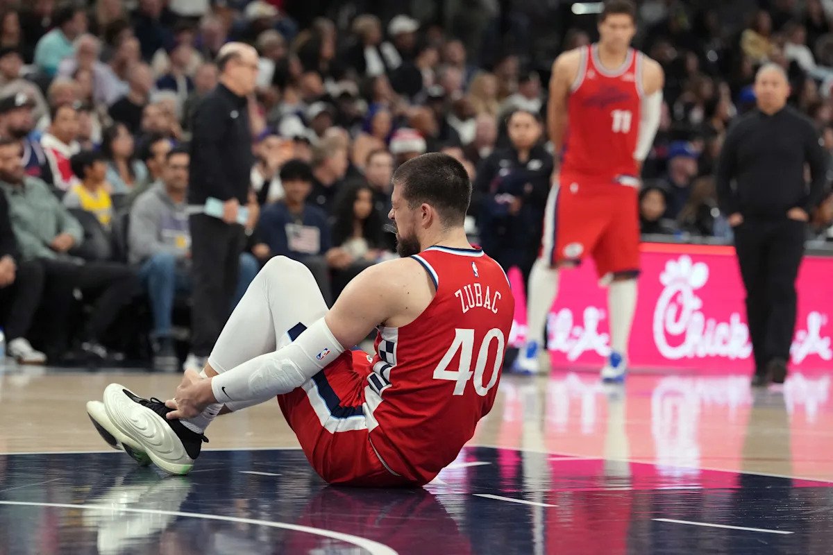 Clippers C Ivica Zubac estará de baja varias semanas por un esguince de tobillo tras abandonar temprano la victoria ante los Lakers