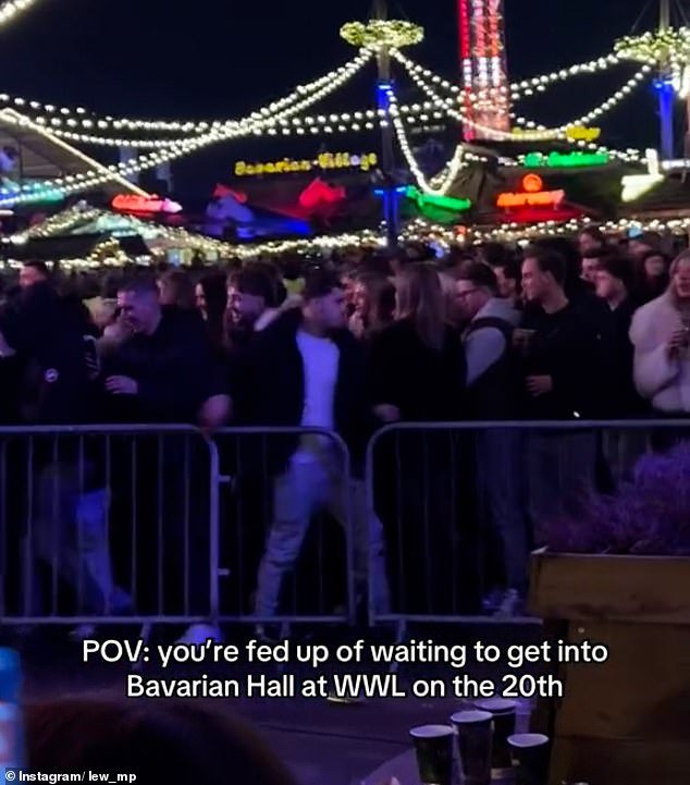 Después de “horas de cola”, grandes multitudes acuden a la cervecería de Winter Wonderland mientras los juerguistas cenan premios