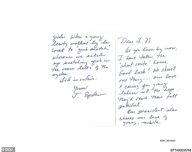 El oscuro mensaje de Epstein al delincuente sexual Larry Nassar unos días antes de su suicidio: “Nuestro presidente también comparte nuestro amor por las jóvenes casaderas”