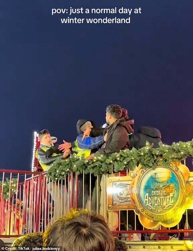 Caos del Boxing Day en Winter Wonderland: los trabajadores de la feria se enfrentan entre sí mientras estallan peleas entre los juerguistas