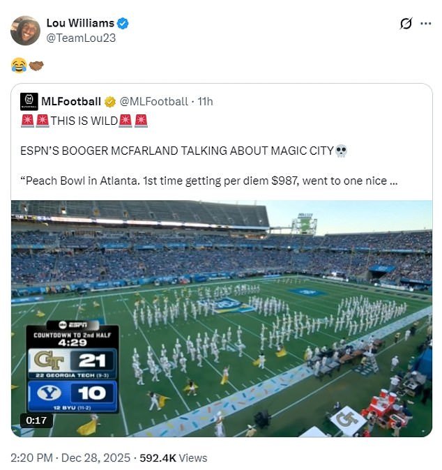 Booger McFarland sorprende a los espectadores cuando habla sobre la experiencia del club de striptease de Atlanta en vivo por ESPN