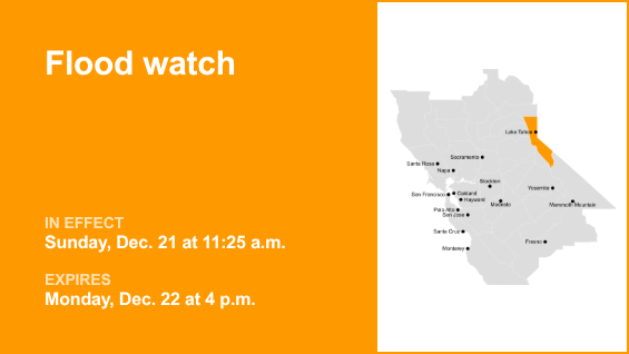 Advertencia de inundación emitida para los condados de Greater Lake Tahoe y Lassen-Eastern Plumas-Eastern Sierra – The Mercury News
