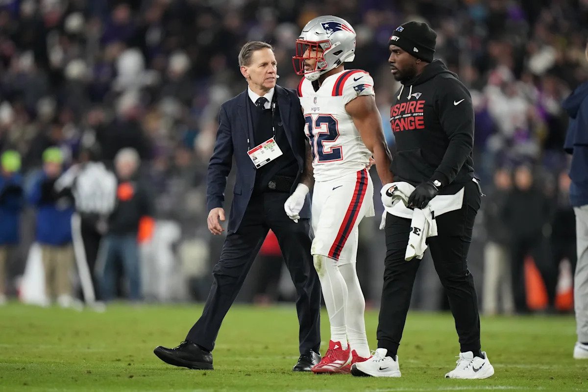 TreVeyon Henderson se fue temprano con una lesión en la cabeza para poner fin a la remontada de los Patriots sobre los Ravens.