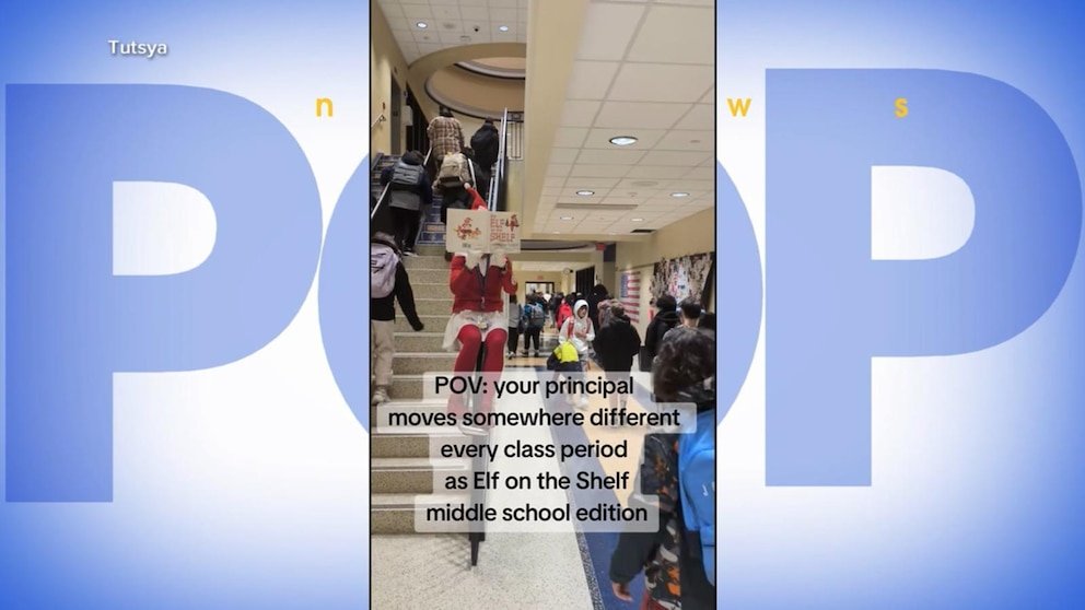 MIRA: El director de una escuela secundaria se transforma en Elf on a Shelf