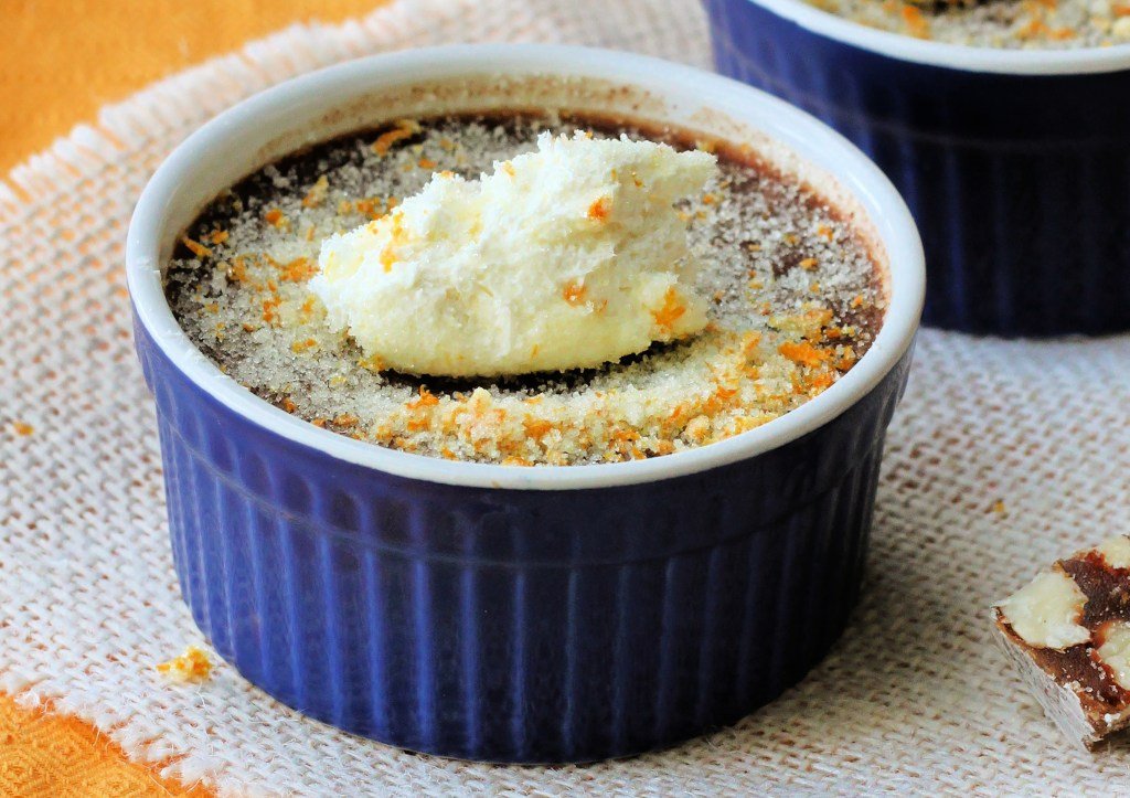 Potes de crema de chocolate y naranja