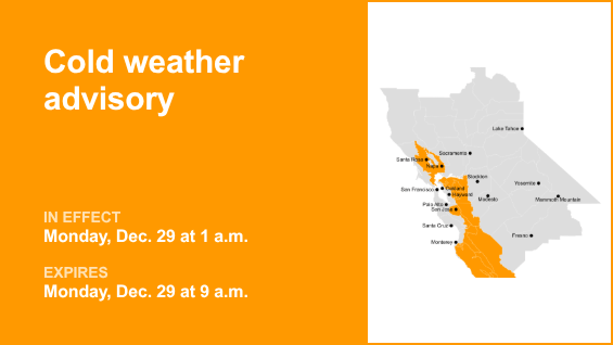 Advertencia de clima frío para las regiones del interior del Área de la Bahía para el lunes: las temperaturas caen a 34° – The Mercury News