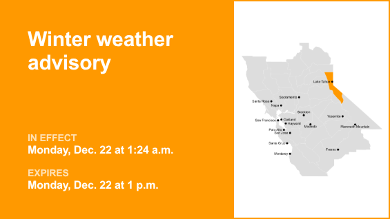 Advertencia de clima invernal para el área metropolitana de Lake Tahoe hasta el lunes por la tarde – The Mercury News