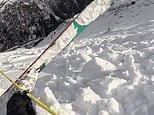 Momento dramático: una esquiadora y su perro son arrastrados montaña abajo por una avalancha
