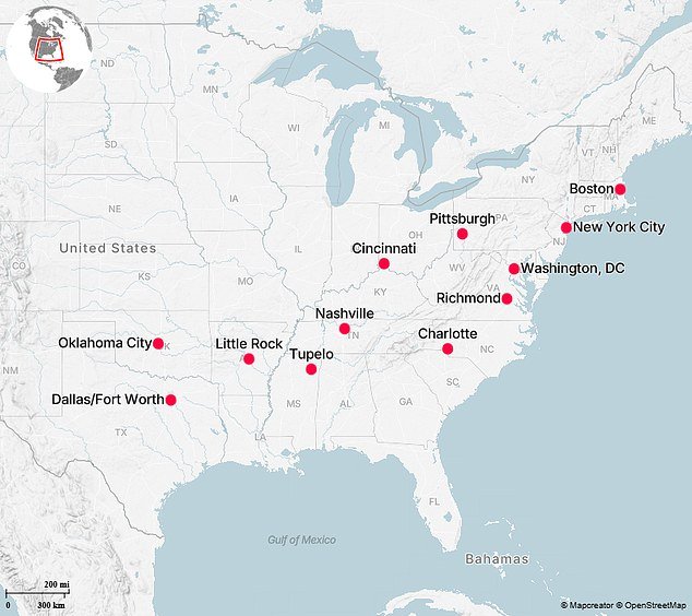 Las 12 ciudades que sufrirán daños “catastróficos” por la devastadora tormenta invernal