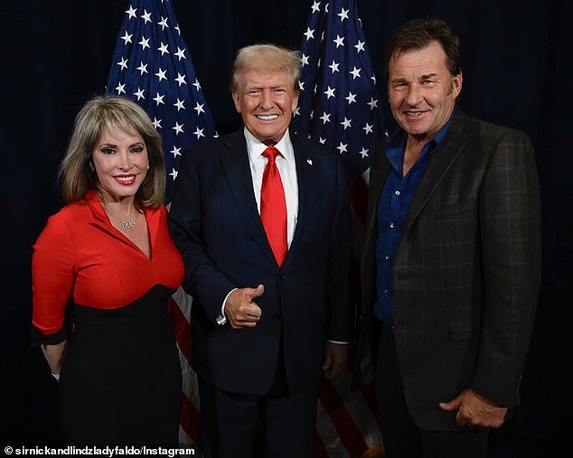 Conozca a la “ex modelo en topless” amante de Donald Trump que apoya la recuperación de Nick Faldo de una cirugía cardíaca mientras se prepara para el 30 aniversario de su mayor triunfo en el Masters.
