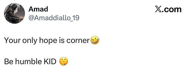 La estrella del Man United, Amad Diallo, se burla del Arsenal, cuya “única esperanza son los córners” después de que los hombres de Michael Carrick humillaran a los líderes de la Premier League y hicieran sonar las alarmas para Patrick Vieira.