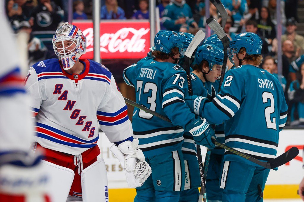 San Jose Sharks y Macklin Celebrini arrancan rápido y vencen a New York Rangers