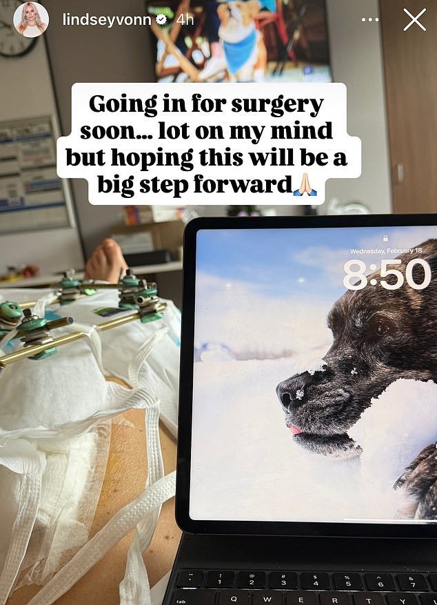 Lindsey Vonn comparte una publicación nerviosa mientras espera la quinta cirugía por una pierna rota después de la caída de los Juegos Olímpicos y la muerte del perro