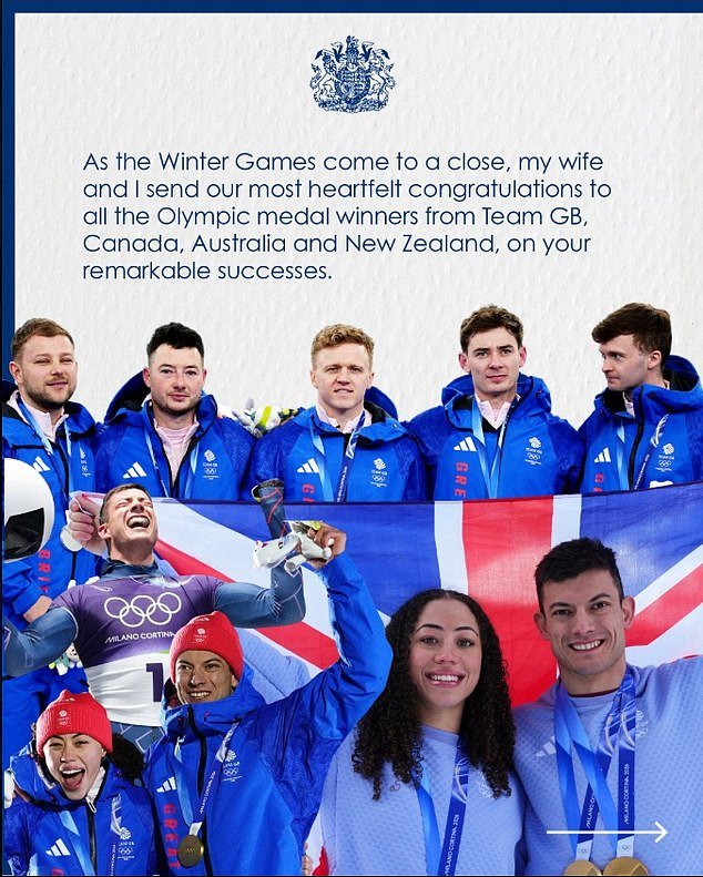 El rey Carlos envía sus “más cordiales felicitaciones” a los ganadores de los Juegos Olímpicos de Invierno del equipo GB y de toda la Commonwealth