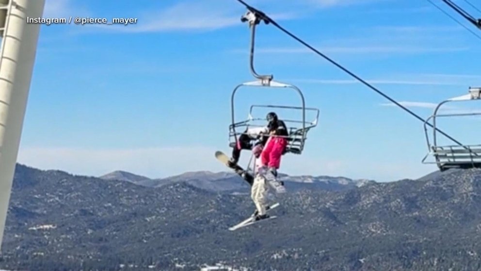 MIRAR: Esquiador cuelga del telesilla