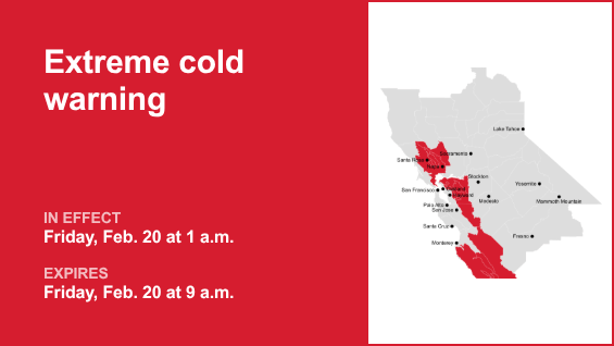 Advertencia de frío extremo para las regiones del interior del Área de la Bahía el viernes – The Mercury News