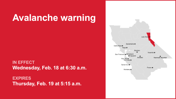 El Gran Lago Tahoe está bajo advertencia de avalancha hasta la madrugada del jueves – The Mercury News