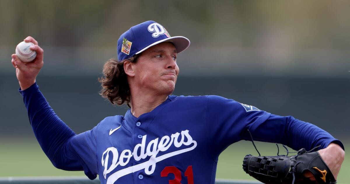 Tyler Glasnow de los Dodgers está haciendo un trabajo eficiente en su primera apertura de primavera