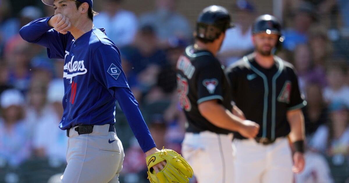 Así lució Roki Sasaki de los Dodgers en su primera apertura en la Liga del Cactus