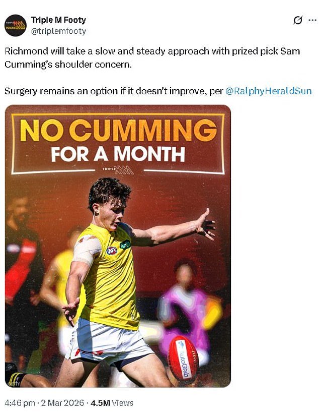 El gigante de la radio Triple M está poniendo histéricos a los fanáticos del fútbol con una publicación en las redes sociales accidentalmente cargada de sexualidad.