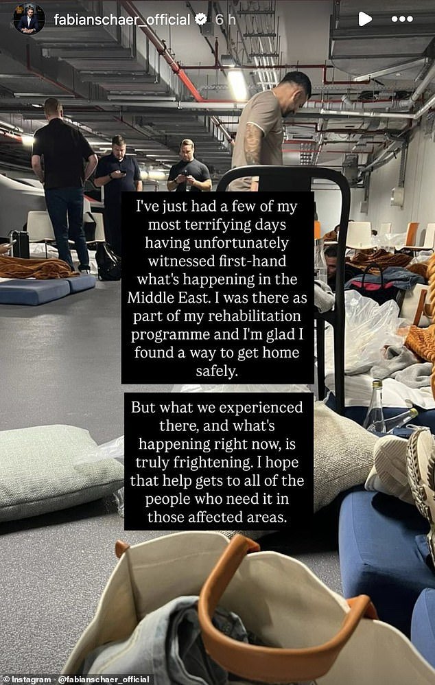 La estrella de la Premier League se vio obligada a esconderse en un búnker de Medio Oriente en una terrible experiencia en medio del conflicto entre Estados Unidos e Irán.