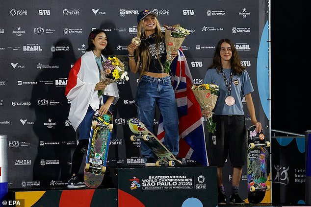 ¡El skater británico de 17 años Sky Brown es campeón mundial OTRA VEZ! Adolescente pide “paz en todo el mundo” tras su segundo título: ganó el primero a los 14 años