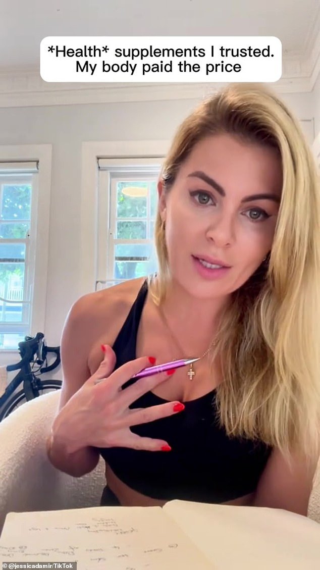 Jessica tomó tres suplementos muy populares para “apoyar” su salud. Ella afirma que su cuerpo se deterioró como resultado