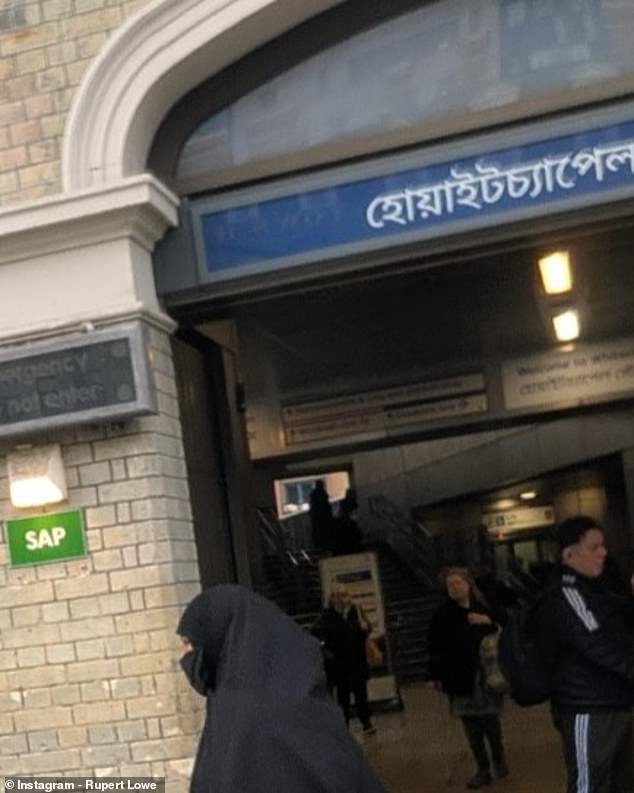 El ex capitán de Inglaterra, John Terry, parece apoyar los pedidos de prohibición del burka en una publicación de Instagram sobre la señalización bengalí en una estación de metro de Londres.