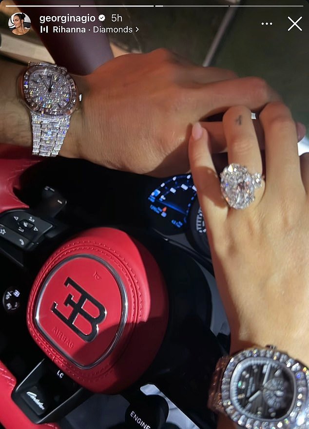 La historia de Instagram de £ 15 MILLONES: Cristiano Ronaldo y su prometida Georgina Rodríguez muestran su extravagante riqueza en una foto mientras huyen de los ataques con misiles en Arabia Saudita