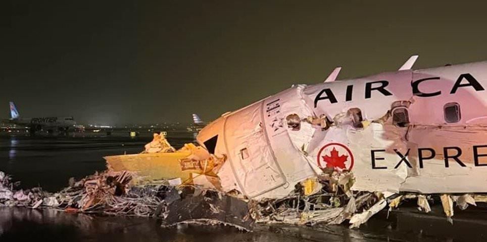 El sobreviviente del accidente aéreo de Air Canada comparte horribles fotografías en primer plano de la matanza después del accidente de LaGuardia