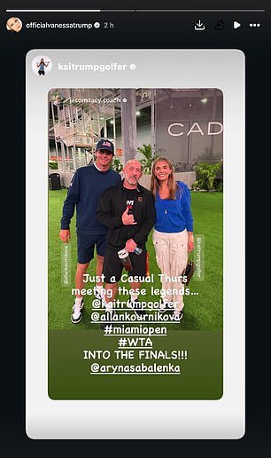 Vanessa Trump guarda silencio sobre el arresto de su novio Tiger Woods mientras publica sobre su hija Kai en un torneo de tenis en Miami