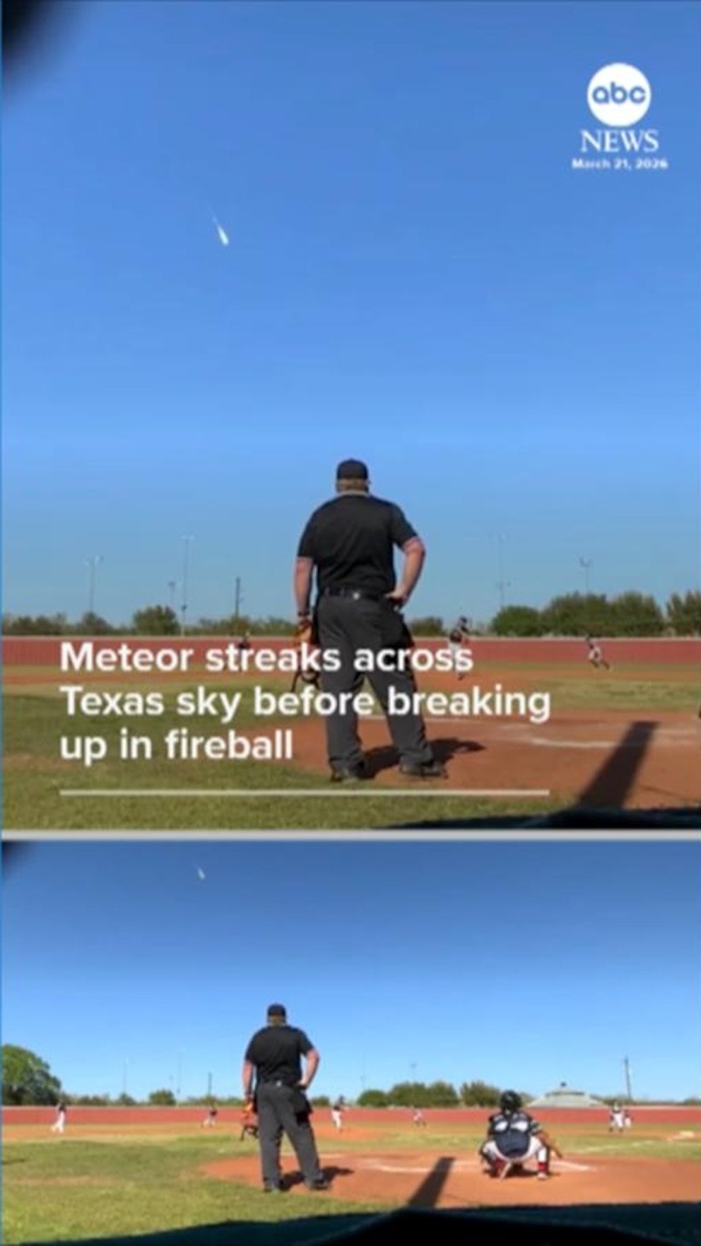 MIRAR: Meteorito cruza el cielo de Texas antes de desintegrarse en una bola de fuego
