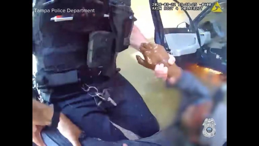 MIRAR: Video muestra a un hombre siendo sacado de un auto en llamas en Tampa