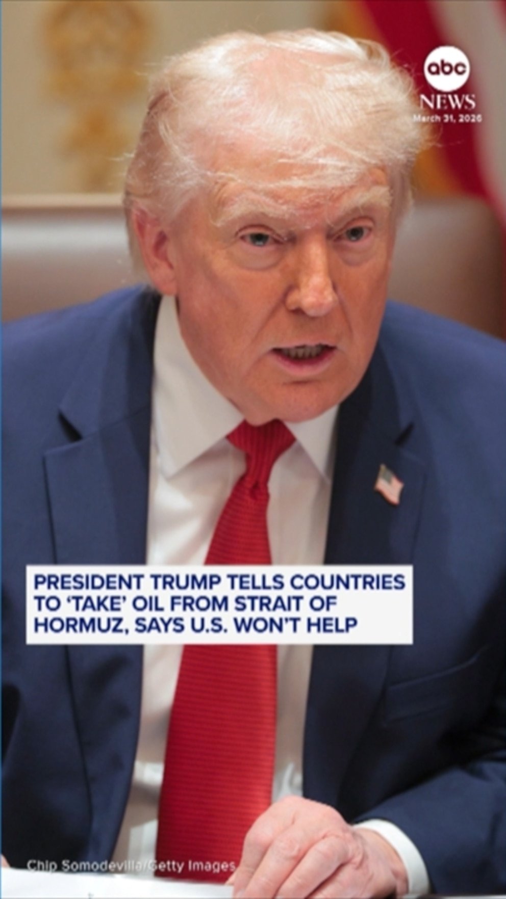 Vídeo: Trump pide a los países que “tomen” petróleo del Estrecho de Ormuz y dice que Estados Unidos no ayudará