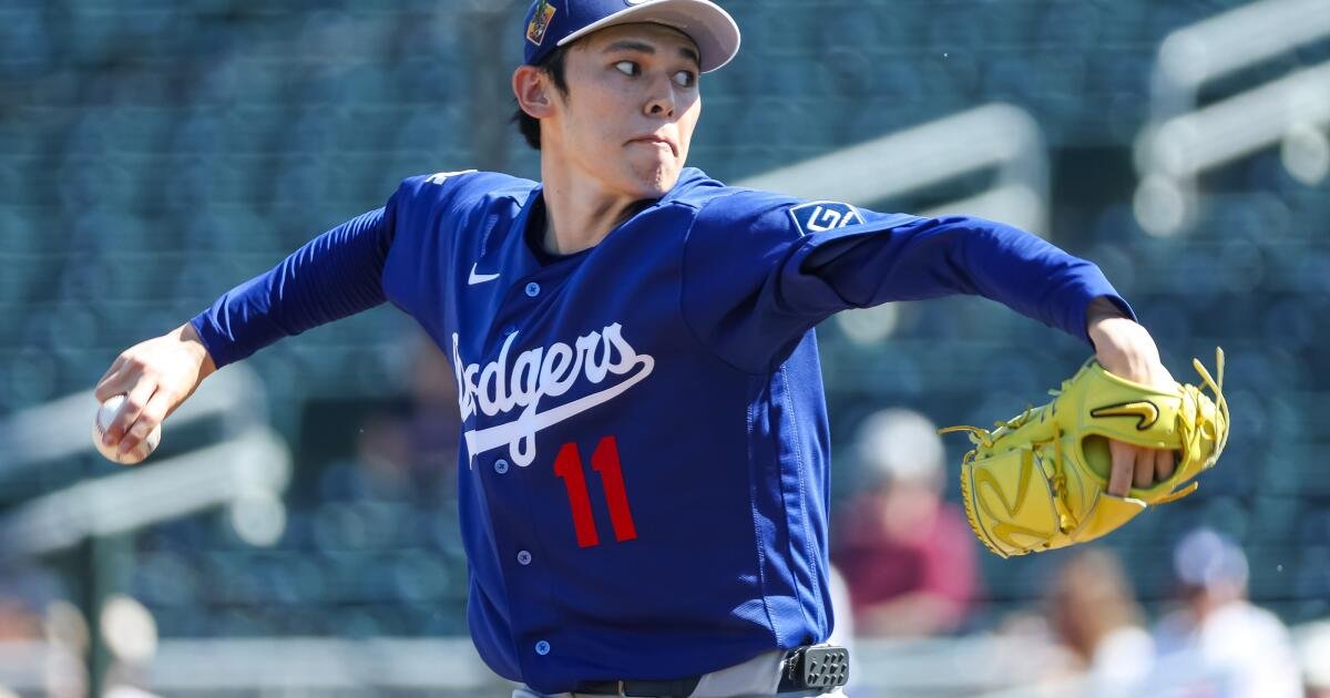 Así lució Roki Sasaki de los Dodgers en su segunda apertura en la Liga del Cactus