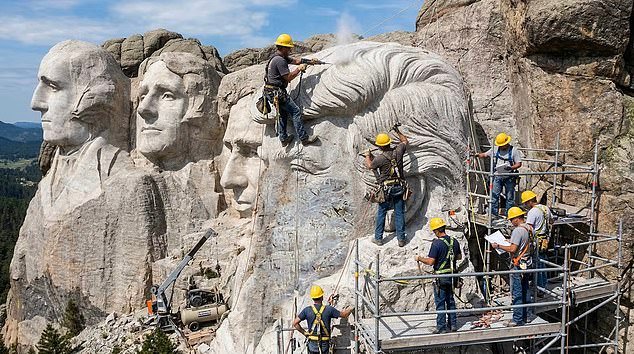 Tomando forma: la nueva cara del monte Rushmore