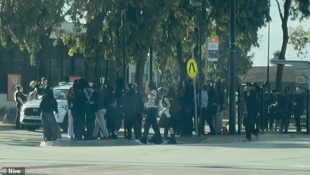 El centro comercial fue cerrado después de que CINCUENTA adolescentes se pelearan después de la escuela.