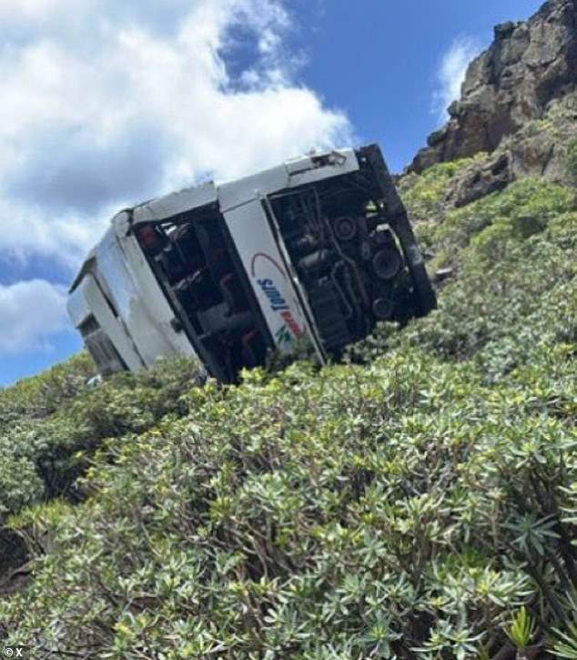 En Canarias, un británico murió al caer a un barranco un autobús turístico que transportaba a turistas británicos y otras 14 personas resultaron heridas