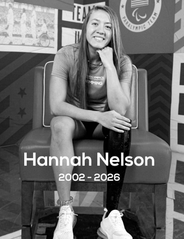 Tragedia: la paranadadora estadounidense Hannah Nelson murió a los 23 años a consecuencia de una hemorragia cerebral