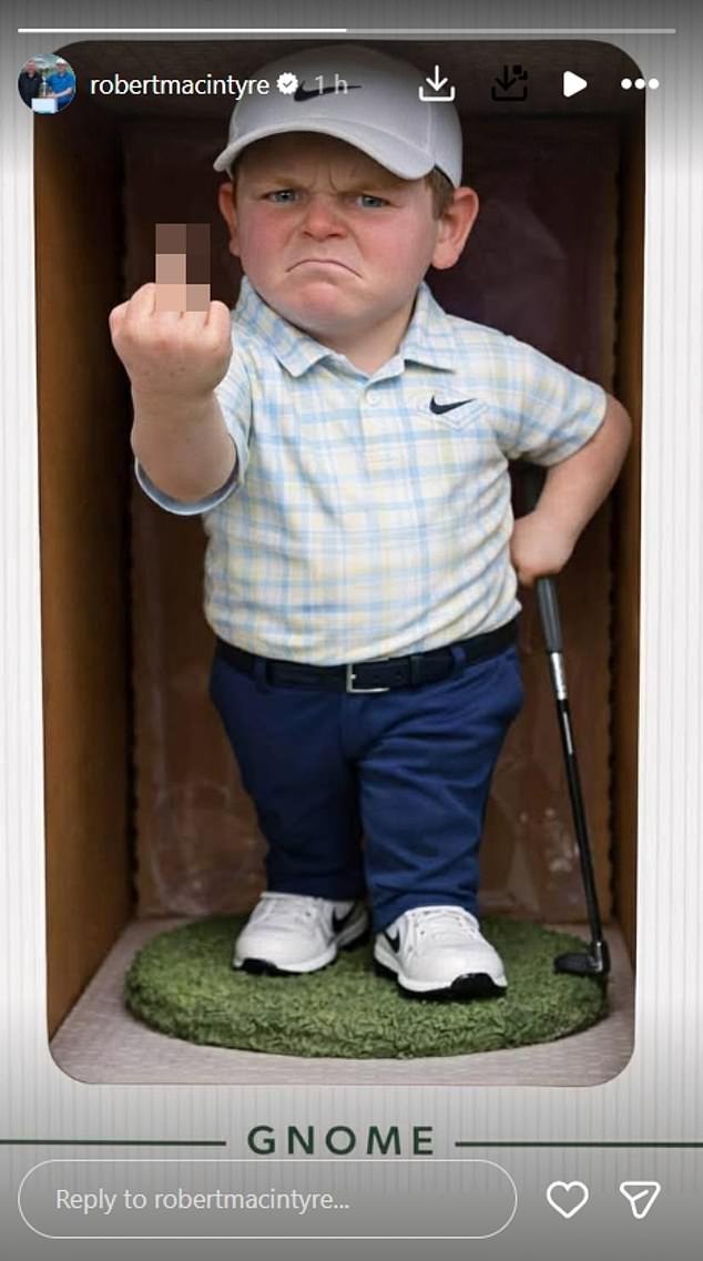 Robert MacIntyre comparte una imagen obscena de AI Masters por la reacción violenta que muestra el dedo medio después de salir de Augusta después de perder el corte