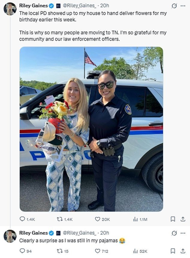 Fanáticos sorprendidos por la extraña afirmación policial de Riley Gaines después de que la ex-querida MAGA se enfrentara con Trump: ‘Qué patético’