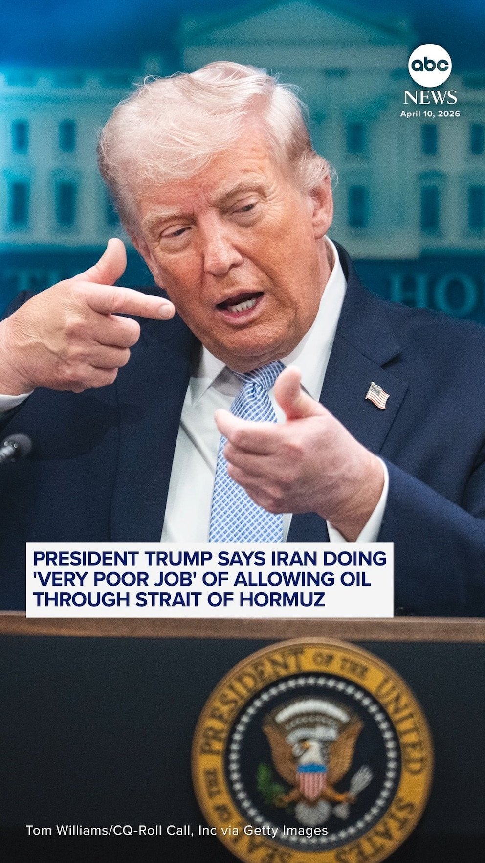 Video Trump dice que Irán está haciendo un “muy mal trabajo” al permitir que el petróleo pase por el Estrecho de Ormuz