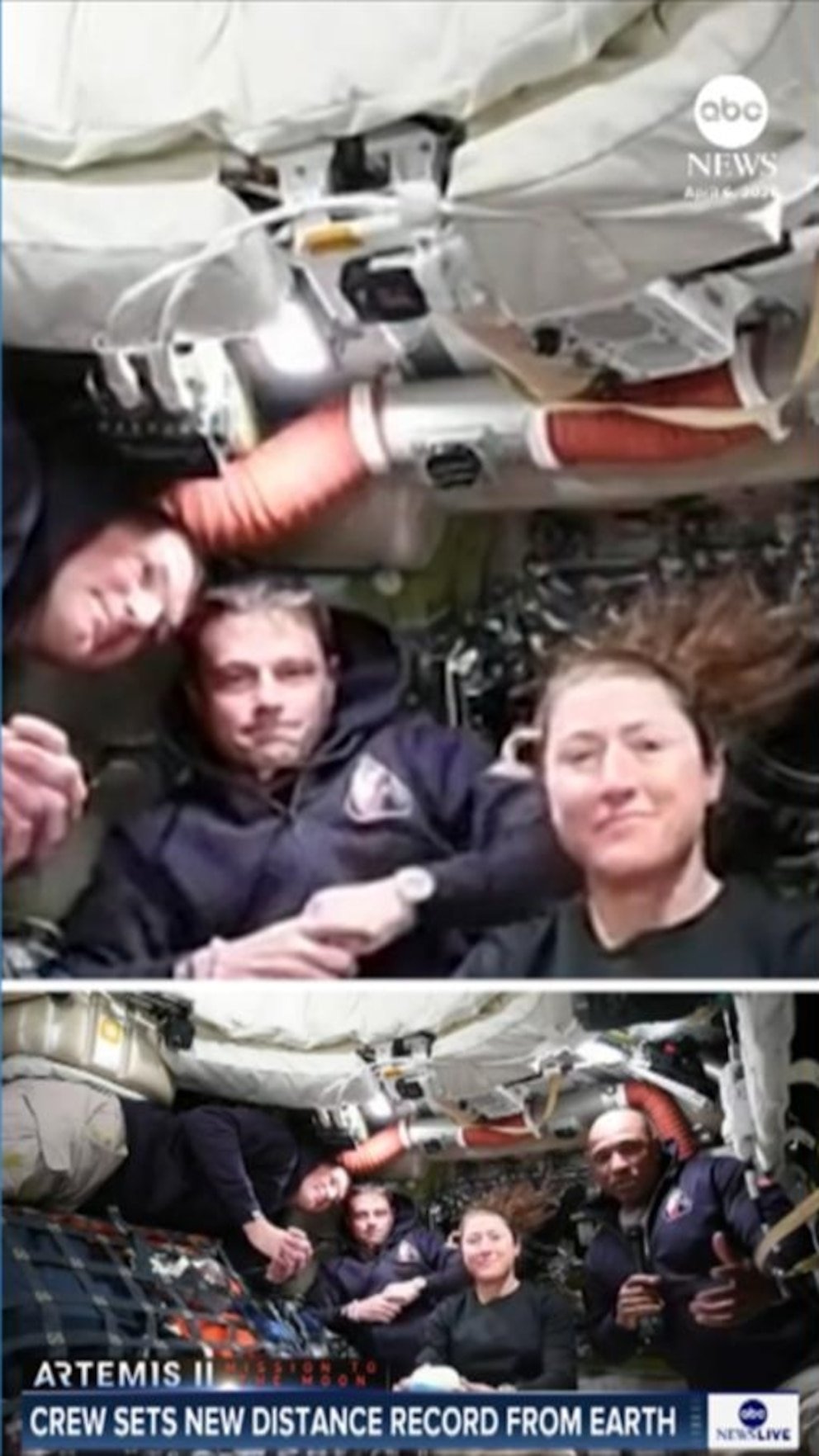 Vídeo La tripulación del Artemis II inicia su sobrevuelo a la luna tras batir el récord de distancia