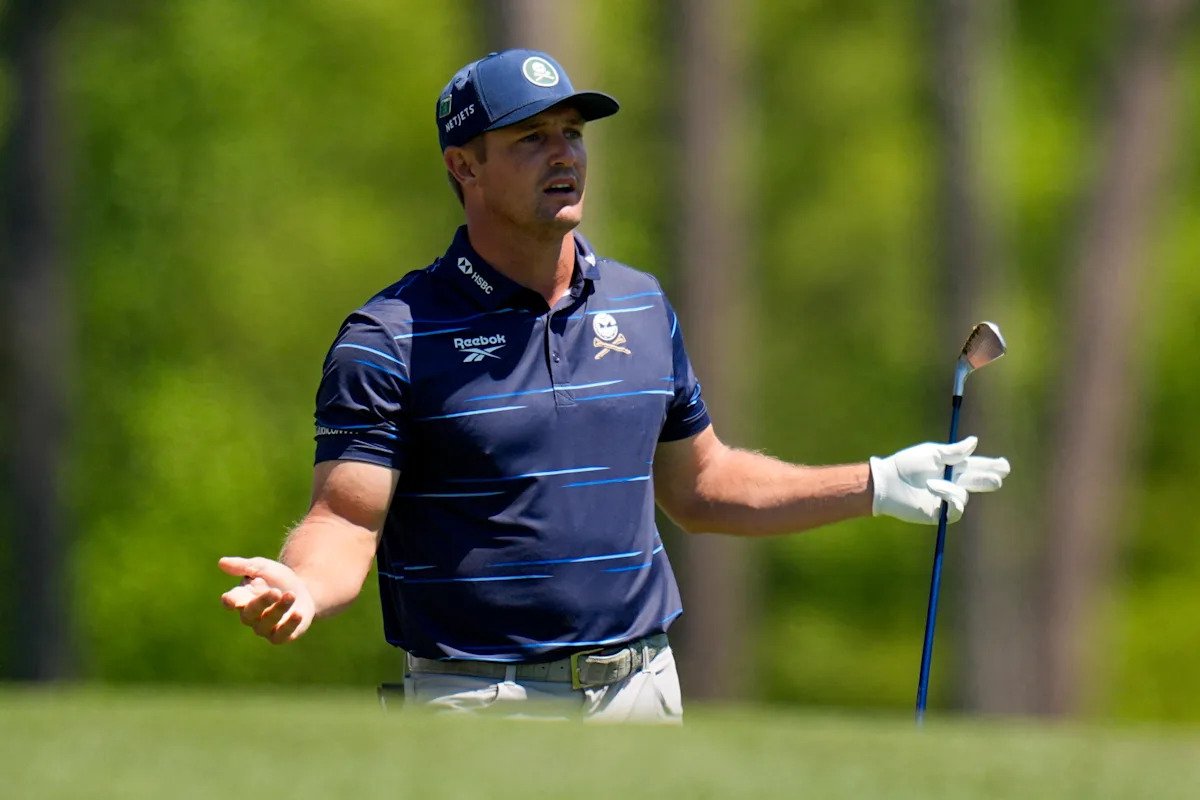 Masters 2026: la raqueta casera de Bryson DeChambeau, usada una vez, no puede ayudarle a escapar de un agujero profundo después del día 1