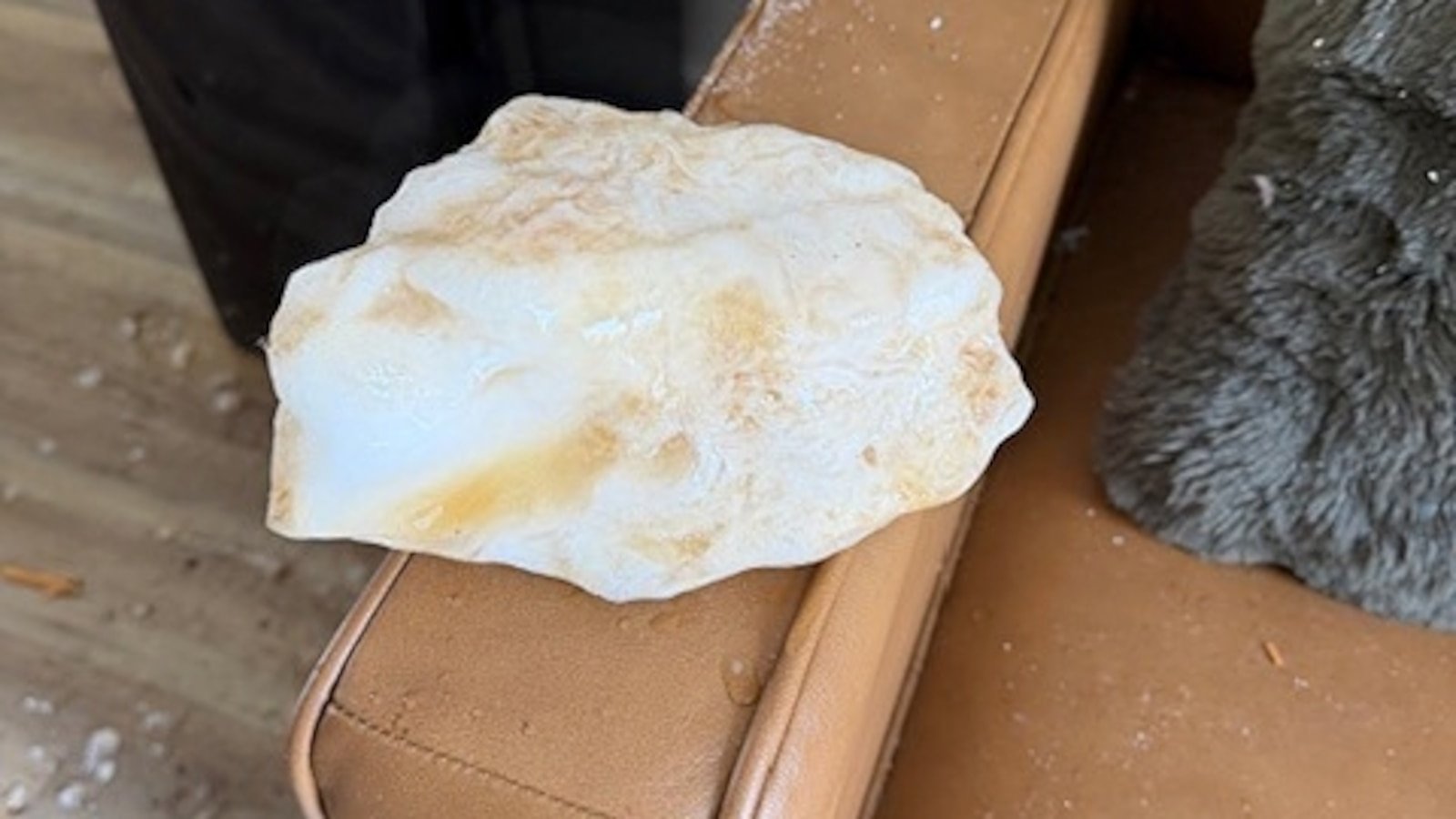 La FAA está investigando después de que un gran trozo de hielo cayera a través de una casa en California y aterrizara en el sofá.